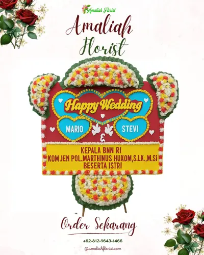 Karangan Papan Bunga Pernikahan di Ciodeng